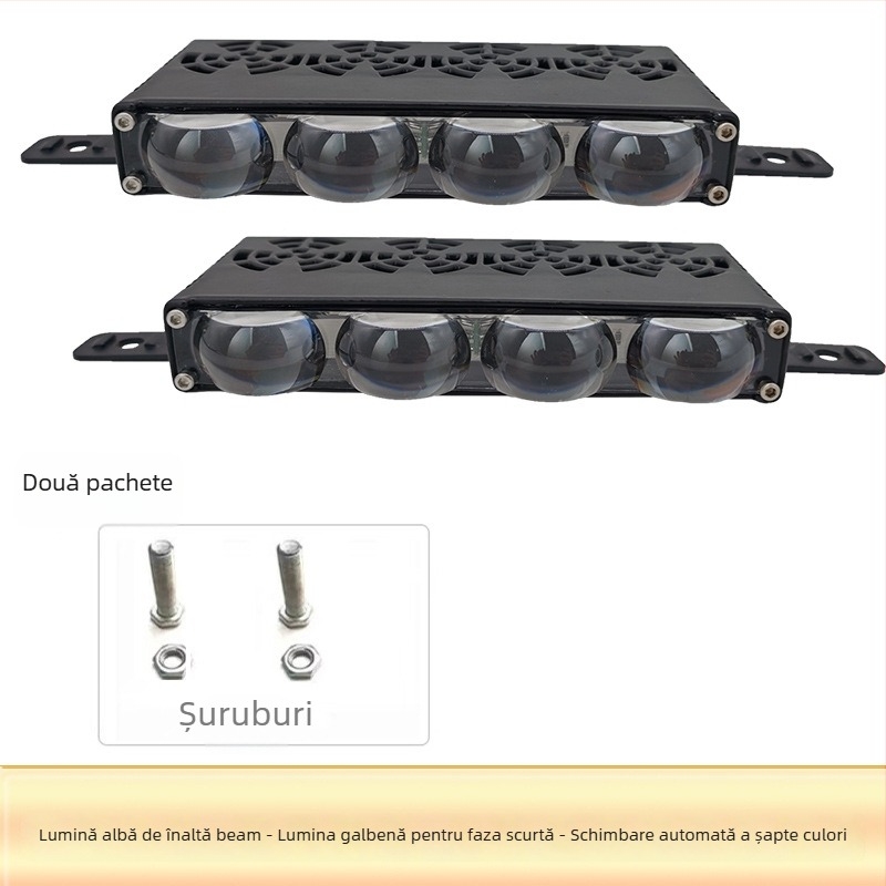 Lumină LED pentru grila mașinii – proiector off-road, model XZ10, construcție din aluminiu, 12-36V