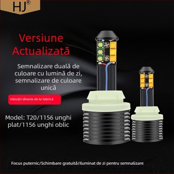 Semnalizare LED auto cu lumini de zi în modul dual, decodare S25, 21W, 12-30V, compatibil 1156/1157/3157/T20