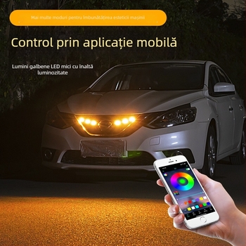 Lumină pentru grilă auto, pentru vehicule off-road, controlată prin aplicație Bluetooth, universală, 12V IP68