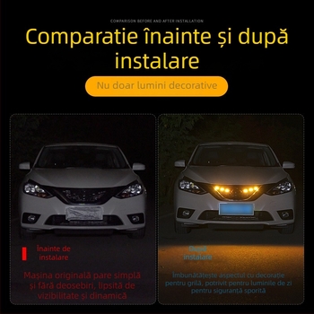 Lumină pentru grilă auto, pentru vehicule off-road, controlată prin aplicație Bluetooth, universală, 12V IP68