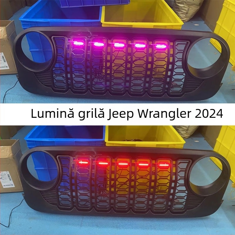 Raofu Luminile LED pentru grila Jeep Wrangler JK/JL — capac Snap-on, plastic+ac, 12V, 4.5W, IP67, compatibile cu 24 modele Wrangler