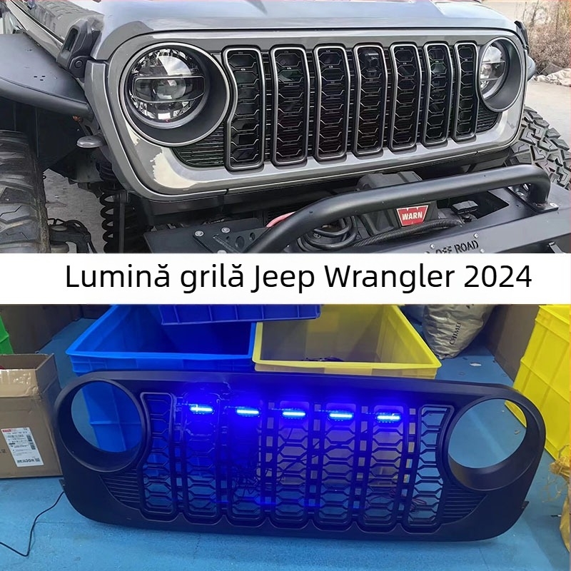 Raofu Luminile LED pentru grila Jeep Wrangler JK/JL — capac Snap-on, plastic+ac, 12V, 4.5W, IP67, compatibile cu 24 modele Wrangler