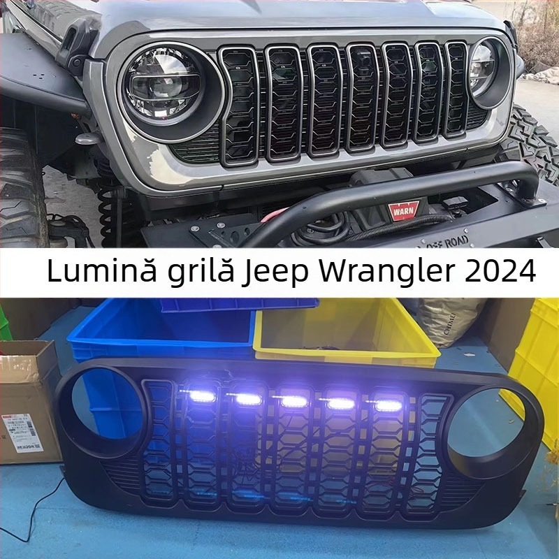 Raofu Luminile LED pentru grila Jeep Wrangler JK/JL — capac Snap-on, plastic+ac, 12V, 4.5W, IP67, compatibile cu 24 modele Wrangler
