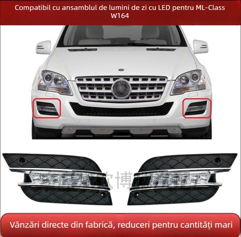 Faruri de zi cu LED și lumini de ceață pentru Mercedes-Benz ML-Class W164 (2009–2011), ML320/ML350/ML500