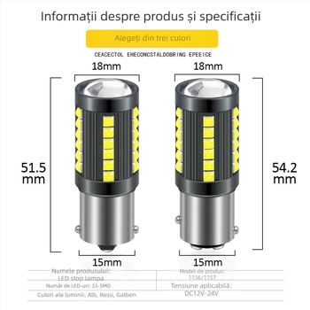 Lampă LED de semnalizare pentru 1156/1157 – 33SMD 3030 LED, carcasă din aluminiu, 12–24V, 11W
