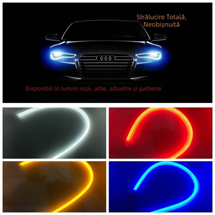 Bandă LED de ghidaj pentru luminile de zi ale mașinii, 5W, 12V, 6000K, durată de viață 50000h