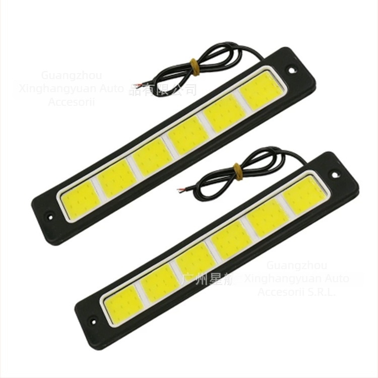 Lumină de zi pentru mașini cu COB LED, 12V, 8W, 120lm, 0.15A, compatibil universal, durată de viață 100000h