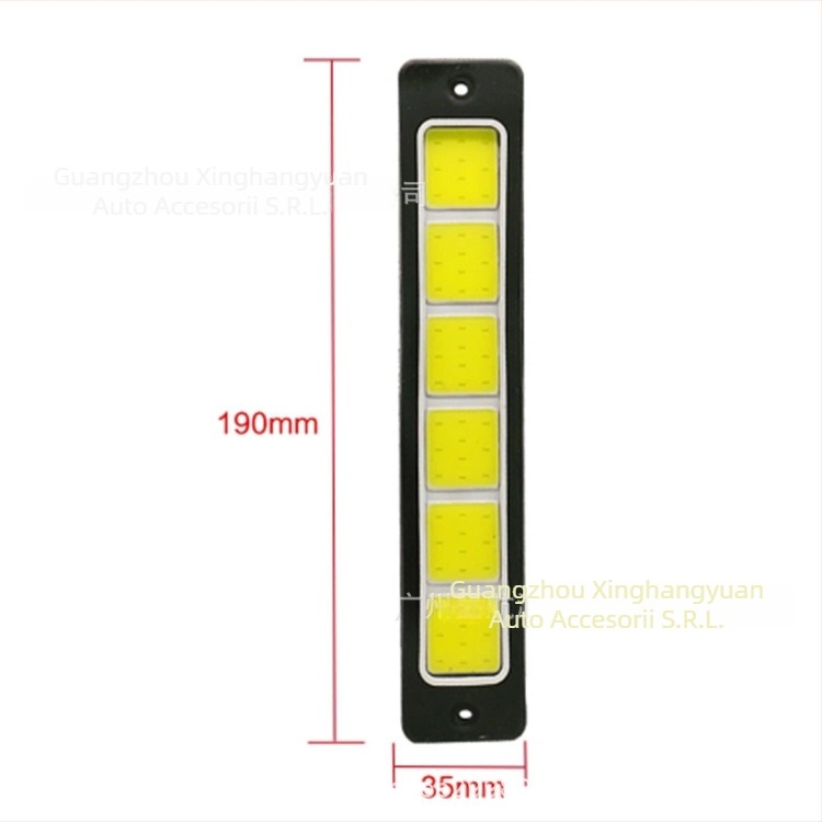 Lumină de zi pentru mașini cu COB LED, 12V, 8W, 120lm, 0.15A, compatibil universal, durată de viață 100000h