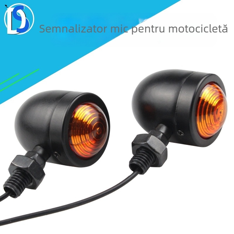 Semnal LED pentru motocicletă, carcasă metalică vintage, 12V, 3W, durată de viață 10000h