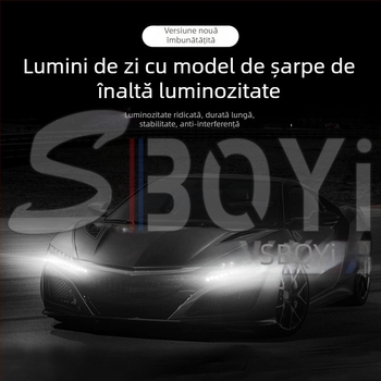 Lumini LED pentru farurile de zi ale mașinii, bandă LED flexibilă, 12V, 3W, 600lm, IP55, durată de viață 50.000 ore