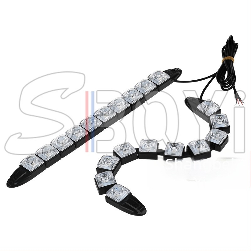 Lumini LED pentru farurile de zi ale mașinii, bandă LED flexibilă, 12V, 3W, 600lm, IP55, durată de viață 50.000 ore