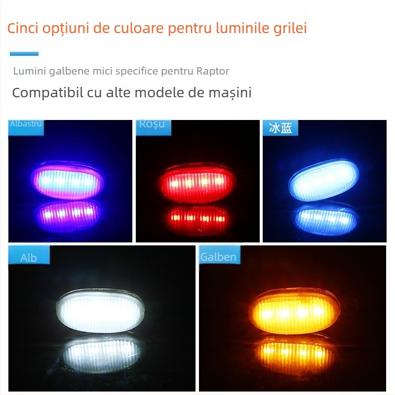 Lampă LED pentru grila frontală off-road, corp din plastic, 12V, 1W, compatibil universal