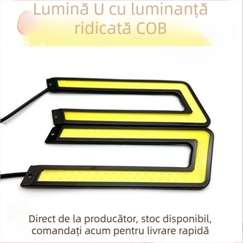 Lumină LED COB în formă de U pentru farul de zi al mașinii - 5W, 12V, 300LM, durată de viață 50.000 h