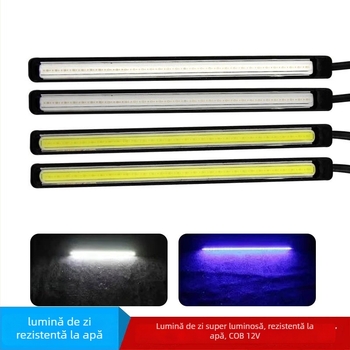 COB lumină de zi pentru mașini, LED 5W, aliaj de aluminiu, rezistentă la apă, 12V universal, model cob-c1