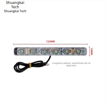 Semnal LED pentru mașină, 6 LED, stil harpoon, 12V, 0.67A, 8W, Shuankai