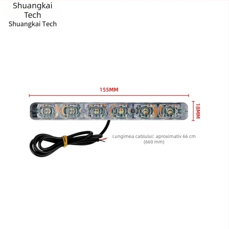 Semnal LED pentru mașină, 6 LED, stil harpoon, 12V, 0.67A, 8W, Shuankai