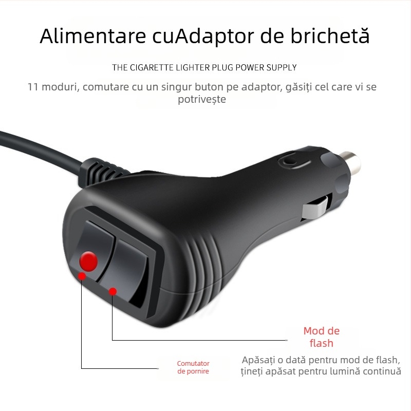 Lumină LED de avertizare pentru interiorul mașinii, 12V, 30W LED, model S24 Burst Light, durată de viață 50.000 ore