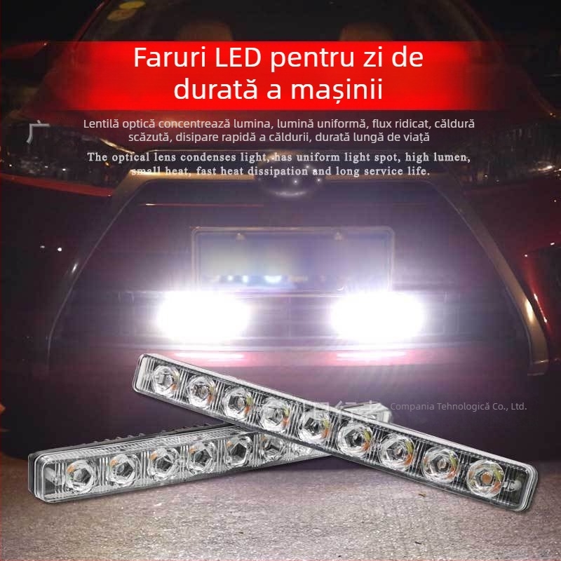 Lumini DRL LED cu 6 LED, 12V, 12W, 5630SMD, impermeabile