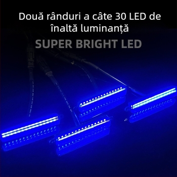 Lumină LED de zi universală ABS pentru grila frontală, iluminare atmosferică, 12W, 30 LED, XGD