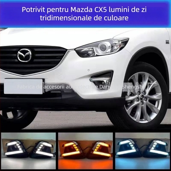Lumină de zi LED cu semnalizare pentru Mazda CX-5 (2015–2016) – 12V, ABS, Model SS-D017