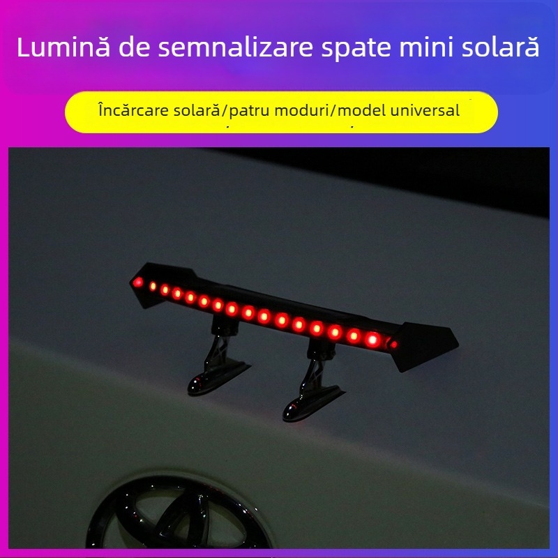 Lumină solară mică pentru farul spate al mașinii – potrivire universală, avertizare de coliziune cu flash, Model: Solar mini tail light, Brand: Samurai Car