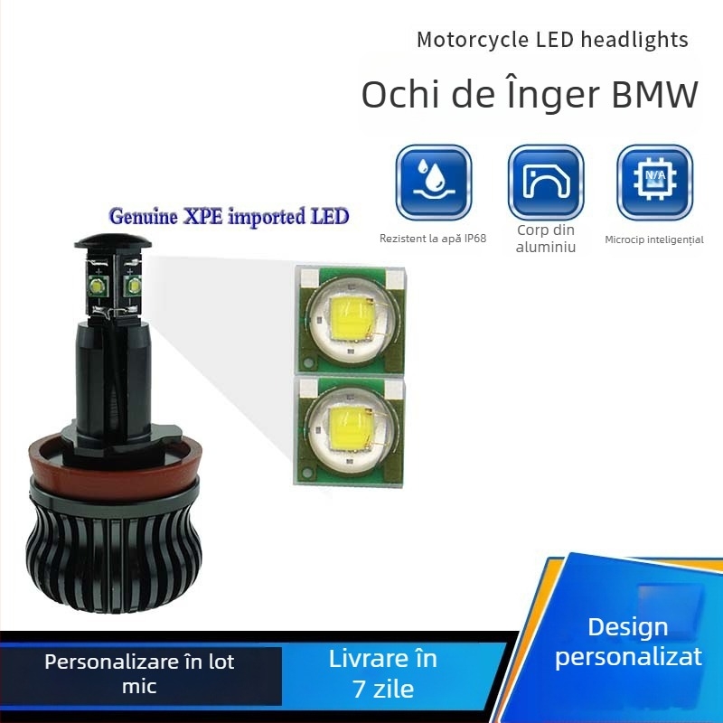 Lampă LED Angel Eye 20W pentru BMW E92, 12-24V, IP68, aluminiu de aviație, model HXBMW-E9204, 30000h durată de viață, compatibil cu modelele BMW