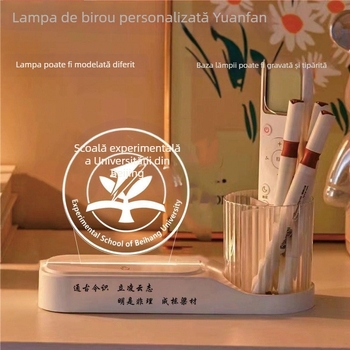 Suport rotativ pentru stilou cu lampă de noapte și tablou de scriere din acril, cadou de absolvire (Sursă de lumină: LED; Material: Alte; Tip abajur: Alte; Tensiune: Alte)