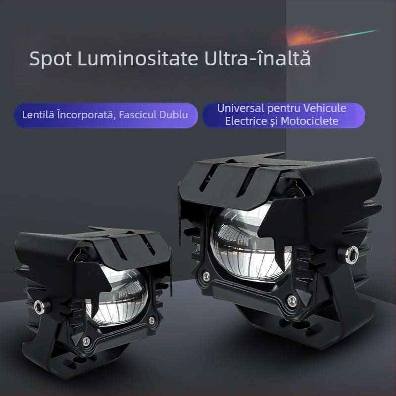Proiector LED pentru motocicletă cu lentilă, fascicul înalt și jos, iluminare ultra-focalizată