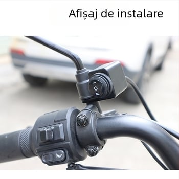 Comutator de far pentru motocicletă, din aliaj de aluminiu, trei trepte, negru, LED spot, control pentru lumina apropiată și departe