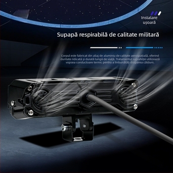 Far extern pentru motocicletă cu 5 LED-uri, alb și galben, dual-color, iluminare puternică, upgrade grilă față
