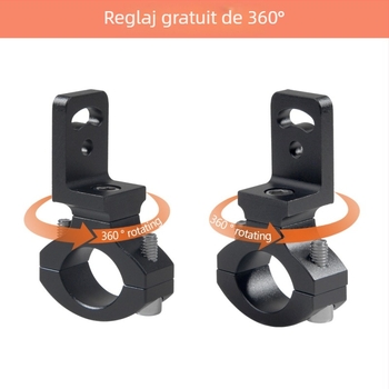 Bosmaa TG82 clemă pentru far LED motocicletă din aliaj de aluminiu, compatibil cu biciclete, biciclete electrice și motociclete, diametru 20–26 mm, montaj și reglaj al farului