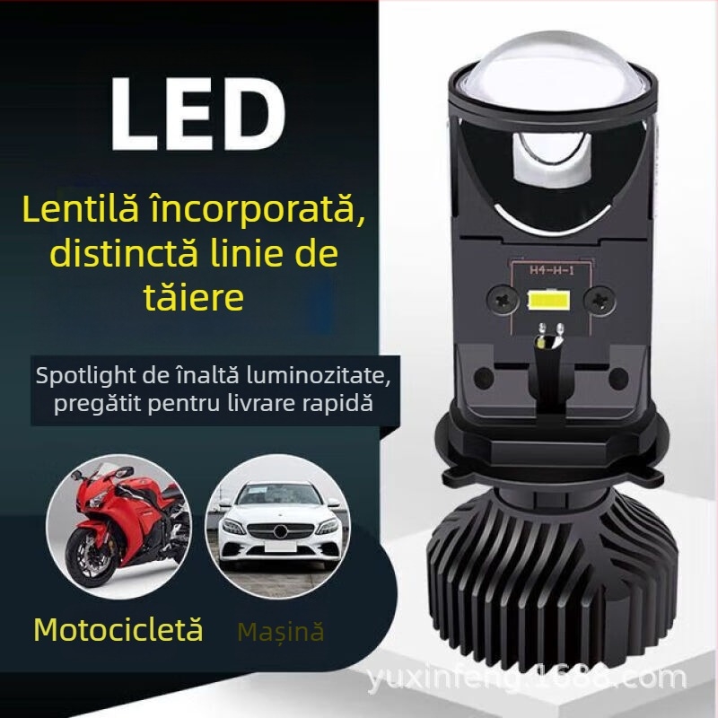 Far LED cu lentilă T9, cu fascicul H4 integrat înalt/jos — 70W, 12V, 6000LM, IP68