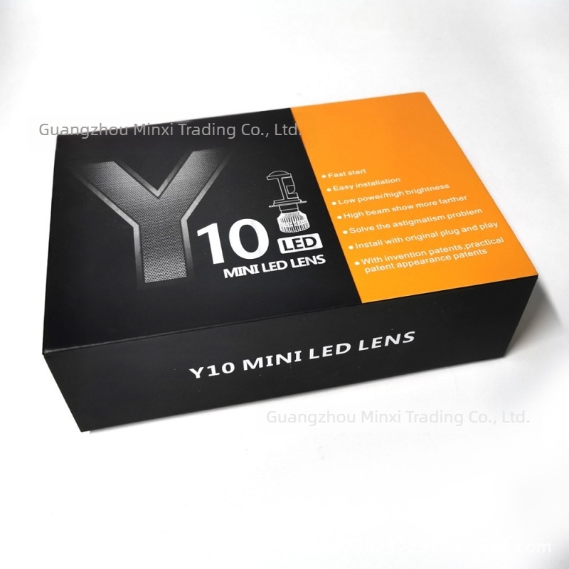 Y10 LED far pentru motocicletă cu lentilă fisheye, lentilă mică, iluminare duală H4/H7