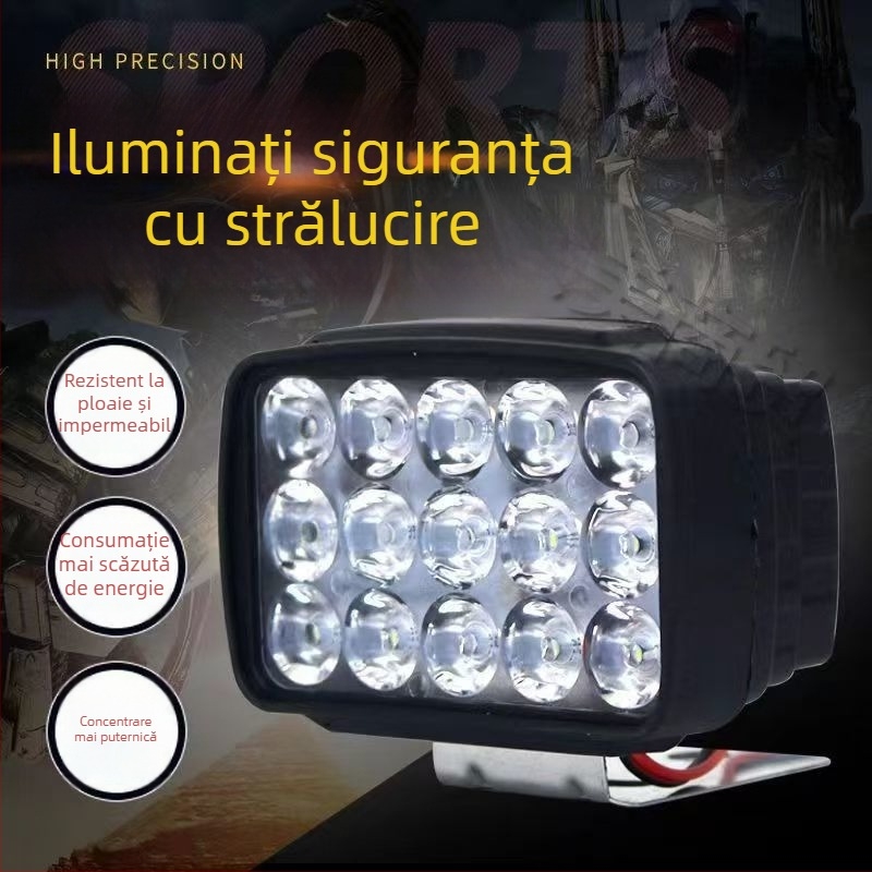 Lumină LED pentru vehicule electrice — 5000 lm, mare intensitate, montare externă, rezistă la ploaie, pentru deplasări nocturne, universal 8-85