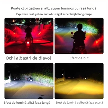 Spot LED cu strob extern pentru motociclete și vehicule electrice, far cu laser