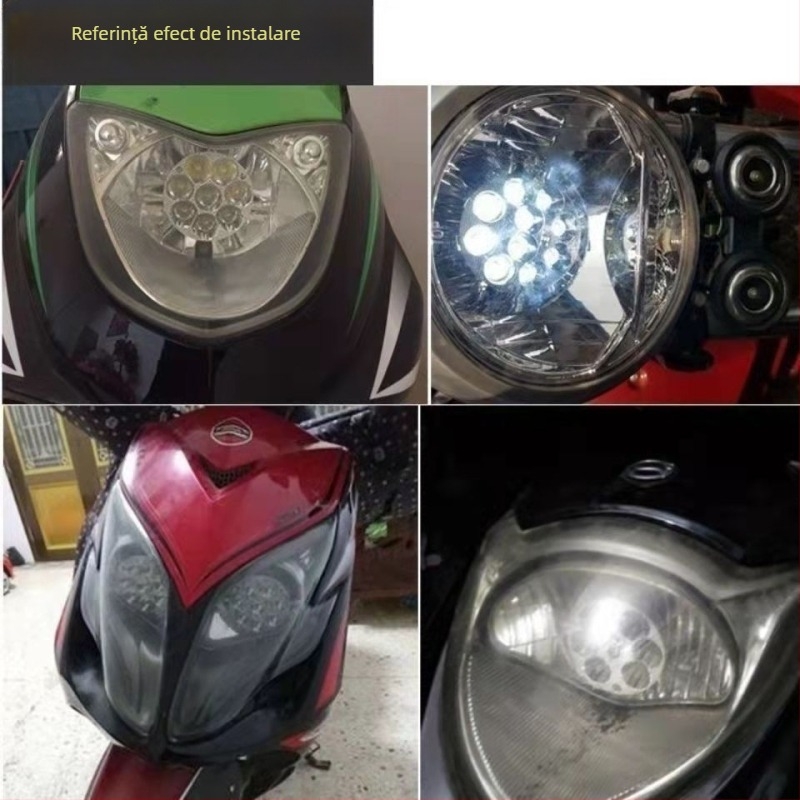 LED far pentru motociclete și vehicule electrice, 12–60V, proiector în incorporat, fascicul lung și apropiat, lampă mare