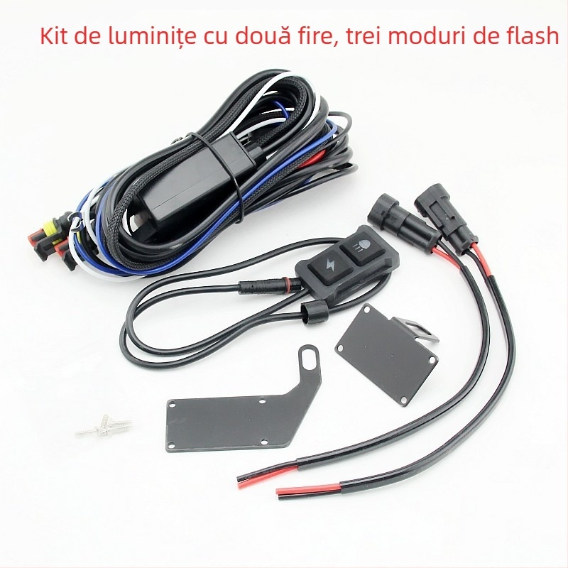 Cablu de instalație pentru farul LED al motocicletei cu întrerupător 1-2, model G848, 120W, 12–24V