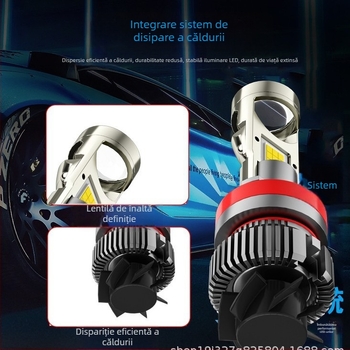 Far LED de mașină cu fascicul înalt și integrat, compatibil 9005/H4/H7, Model Y7-1, 40W, 12V, 3000lm, IP68