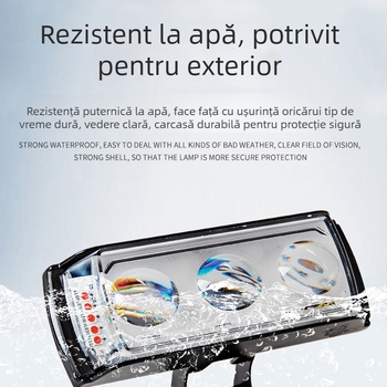Faruri LED pentru motocicletă, carcasă din aluminiu, design pătrat, 12-80V, IP67, flux luminos 3000-6500 lm (aluminiu; design pătrat; 12-80V; IP67; 3000-6500 lm)