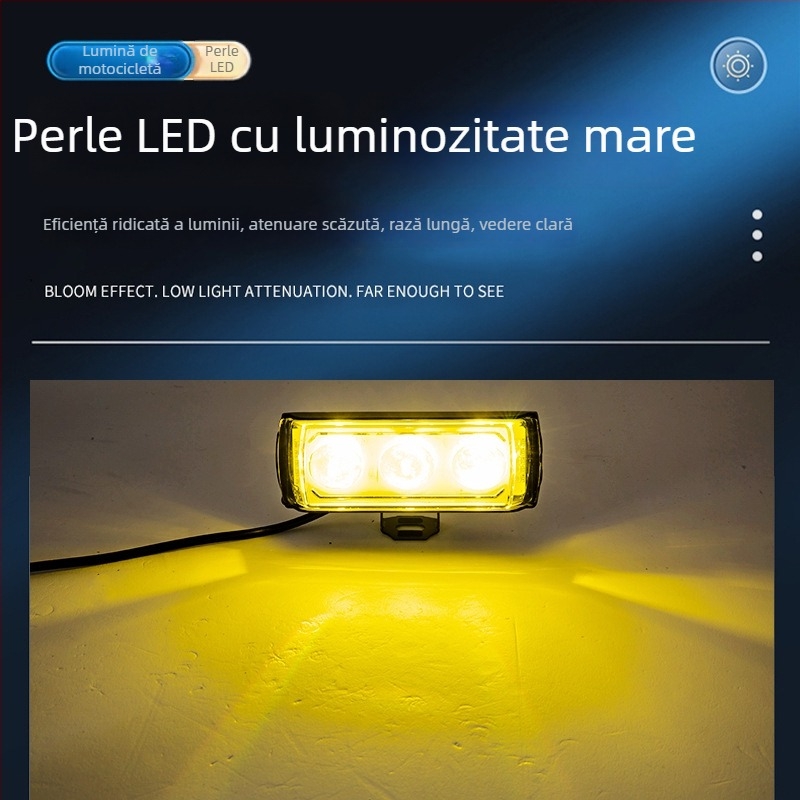 Faruri LED pentru motocicletă, carcasă din aluminiu, design pătrat, 12-80V, IP67, flux luminos 3000-6500 lm (aluminiu; design pătrat; 12-80V; IP67; 3000-6500 lm)