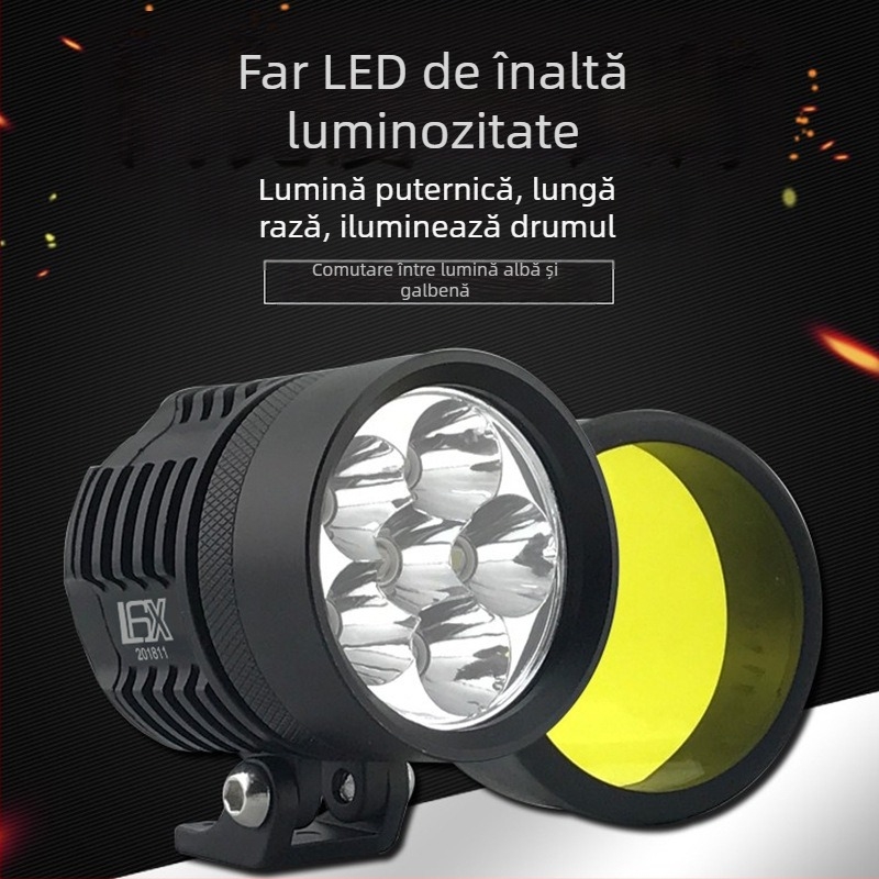 Spotlight pentru motocicletă L6X - LED CREE 10W, DC12-85V, IP68, 7200 lm