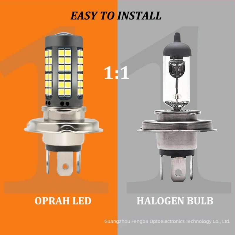 Far motocicletă LED – carcasa din aluminiu, 12-24V, 20W, compatibil cu H4/BA20D.