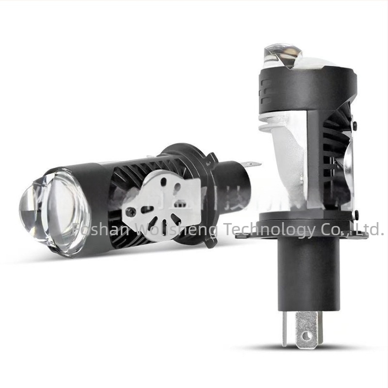 Far pentru motocicletă H4 cu lentilă dublă P10, conectare directă LED 50W 12V IP67 9000 lm
