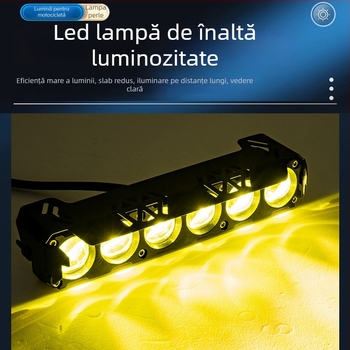 Far pentru motocicletă LED cu șase diode, far frontal cu lentilă, 32W, 12-80V, IP67, 3000–6500 lm