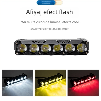 Far pentru motocicletă LED cu șase diode, far frontal cu lentilă, 32W, 12-80V, IP67, 3000–6500 lm