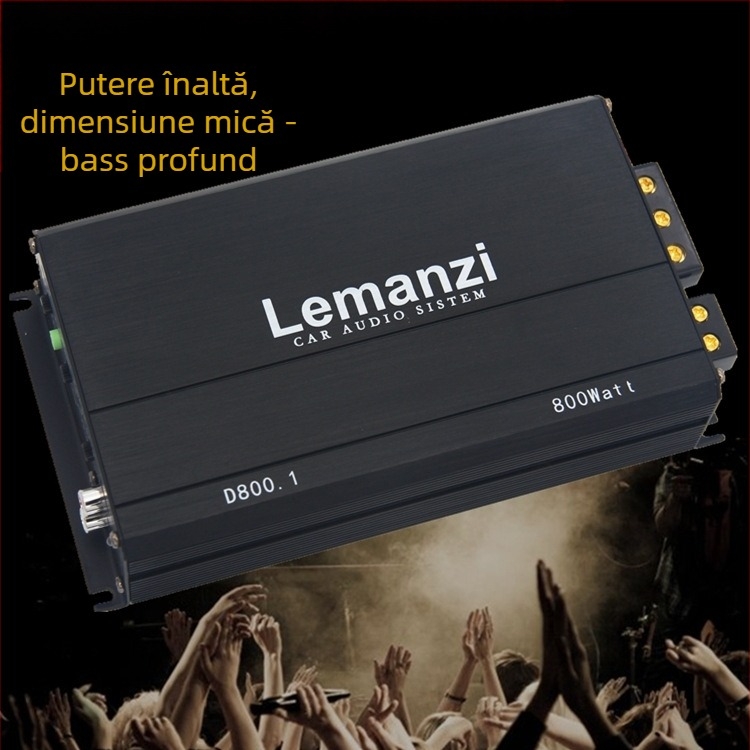 Amplificator auto pentru subwoofer pasiv, Class D, canal unic, digital, cu bobine duale, 500W