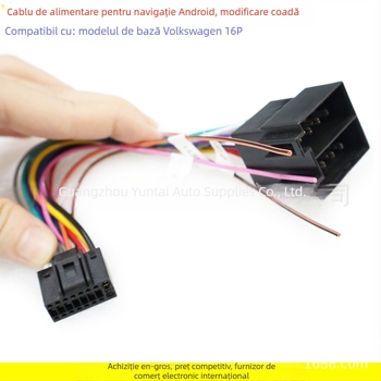 Cablu de alimentare pentru navigație Android VW, conector 16P, cupru tinuit, greutate 0.05 kg, model VW-015, Evoresn/Yisen