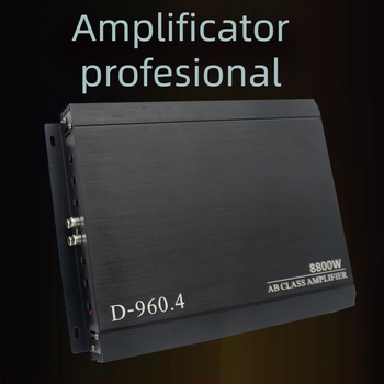 Amplificator auto audio, 4 canale, 8800W, 12V, din aliaj de aluminiu