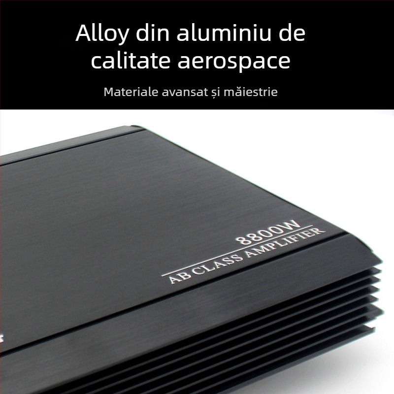 Amplificator auto audio, 4 canale, 8800W, 12V, din aliaj de aluminiu