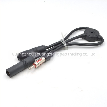 Cablu splitter pentru antenă auto, 1 la 2 antene, conector masculin la două conectori feminini
